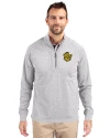 Missouri Tigers College Vault Cutter & Buck Adapt Eco Knit Heather Mens Quarter Zip Pullover Polished Heather Front Thumbnail Image