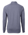 Penn State Nittany Lions Alumni Cutter & Buck Adapt Eco Knit Heather Mens Quarter Zip Pullover Navy Blue Heather Mannequin Back Thumbnail Image