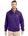 View image 1: Clemson Tigers Alumni Cutter & Buck Charter Recycled Packable Mens Full Zip Jacket College Purple Front
