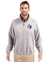 Texas Rangers Cooperstown Cutter & Buck Charter Eco Recycled Mens Full-Zip Jacket Polished Medium Gray Front Thumbnail Image