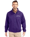 View image 4: Colorado Rockies Cooperstown Cutter & Buck Charter Recycled Packable Mens Full Zip Jacket College Purple Front