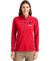 Louisville Cardinals Alumni Cutter & Buck Adapt Eco Knit Stretch Recycled Womens Half Zip Pullover Red Front Thumbnail Image