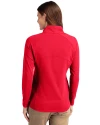 Louisville Cardinals Alumni Cutter & Buck Adapt Eco Knit Stretch Recycled Womens Half Zip Pullover Red Back Thumbnail Image
