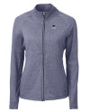 Penn State Nittany Lions Alumni Cutter & Buck Adapt Eco Knit Heather Recycled Womens Full Zip Navy Blue Heather Mannequin Thumbnail Image