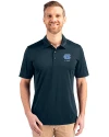 North Carolina Tar Heels Alumni Cutter & Buck Prospect Eco Textured Stretch Recycled Mens Big & Tall Polo Navy Blue Front Thumbnail Image