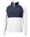Penn State Nittany Lions Alumni Cutter & Buck Adapt Eco Knit Hybrid Recycled Mens Quarter Zip White/Navy Blue Mannequin Thumbnail Image