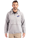 Los Angeles Dodgers Cooperstown Cutter & Buck Charter Eco Recycled Mens Anorak Jacket Polished Medium Gray Front Thumbnail Image