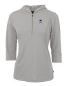 Penn State Nittany Lions Alumni Cutter & Buck Virtue Eco Pique Recycled Half Zip Pullover Womens Hoodie Polished Medium Gray Mannequin Thumbnail Image
