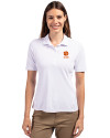 Clemson Tigers Alumni Cutter & Buck Virtue Eco Pique Recycled Womens Polo White Front Thumbnail Image