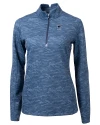 Penn State Nittany Lions Alumni Cutter & Buck Traverse Stretch Eco Camo Print Quarter Zip Womens Pullover Navy Blue Mannequin Thumbnail Image