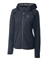 Penn State Nittany Lions Alumni Cutter & Buck Mainsail Full Zip Hooded Womens Jacket Liberty Navy Heather Mannequin Thumbnail Image