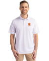 Clemson Tigers Alumni Cutter & Buck Virtue Eco Pique Recycled Mens Polo White Front Thumbnail Image