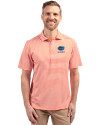 Florida Gators Alumni Cutter & Buck Virtue Eco Pique Stripe Recycled Mens Polo College Orange Front Thumbnail Image