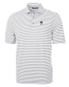 Penn State Nittany Lions Alumni Cutter & Buck Virtue Eco Pique Stripe Recycled Mens Polo Polished Medium Gray Mannequin Thumbnail Image