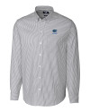 Florida Gators Alumni Cutter & Buck Stretch Oxford Stripe Mens Long Sleeve Dress Shirt Charcoal Mannequin Thumbnail Image