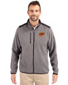Oklahoma State Cowboys Alumni Cutter & Buck Cascade Eco Fleece Mens Full Zip Jacket Elemental Grey/Black Front Thumbnail Image