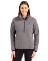 Kansas Jayhawks Alumni Cutter & Buck Cascade Eco Fleece Womens Pullover Jacket Elemental Grey/Black Front Thumbnail Image