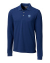 North Carolina Tar Heels Alumni Cutter & Buck Advantage Eco Tri-Blend Pique Mens Long Sleeve Polo Indigo Mannequin Thumbnail Image