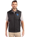 View image 1: Kentucky Wildcats Alumni Cutter & Buck Stealth Recycled Hybrid Quilted Mens Windbreaker Vest Black Front