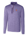 Clemson Tigers Alumni Cutter & Buck Stealth Heathered Quarter Zip Mens Pullover College Purple Mannequin Thumbnail Image