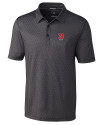 Nebraska Cornhuskers Alumni Cutter & Buck Pike Mini Pennant Print Stretch Mens Polo Black Mannequin Thumbnail Image