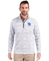 Kentucky Wildcats Alumni Cutter & Buck Traverse Stretch Eco Camo Print Quarter Zip Mens Pullover Charcoal Front Thumbnail Image