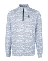 Penn State Nittany Lions Alumni Cutter & Buck Traverse Stretch Eco Camo Print Quarter Zip Mens Pullover Charcoal Mannequin Thumbnail Image