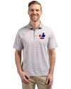 Montreal Expos Cooperstown Cutter & Buck Virtue Eco Pique Micro Stripe Recycled Mens Polo Polished/White Front Thumbnail Image