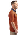 San Diego Padres Cooperstown Cutter & Buck Virtue Eco Pique Micro Stripe Recycled Mens Polo College Orange/Navy Blue Side Thumbnail Image