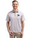 Tampa Bay Rays Cooperstown Cutter & Buck Virtue Eco Pique Micro Stripe Recycled Mens Polo Polished/White Front Thumbnail Image