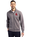 Boston Red Sox Cooperstown Cutter & Buck Roam Epic Versatility Recycled Full Zip Mens Jacket Elemental Grey Front Thumbnail Image