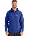 New York Mets Cooperstown Cutter & Buck Roam Epic Versatility Half Zip Recycled Mens Hooded Pullover Tour Blue Front Thumbnail Image