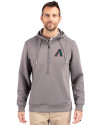 Arizona Diamondbacks Cooperstown Cutter & Buck Roam Epic Versatility Half Zip Recycled Mens Hooded Pullover Elemental Grey Front Thumbnail Image