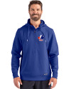 Montreal Expos Cooperstown Cutter & Buck Roam Epic Versatility Half Zip Recycled Mens Hooded Pullover Tour Blue Front Thumbnail Image