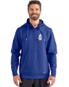 Chicago Cubs Cooperstown Cutter & Buck Roam Epic Versatility Half Zip Recycled Mens Hooded Pullover Tour Blue Front Thumbnail Image