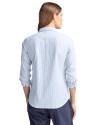 Penn State Nittany Lions Alumni Cutter & Buck Stretch Oxford Stripe Womens Long Sleeve Dress Shirt Light Blue Back Thumbnail Image
