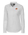 Oklahoma State Cowboys Alumni Cutter & Buck Stretch Oxford Womens Long Sleeve Dress Shirt White Mannequin Thumbnail Image