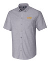 LSU Tigers Alumni Cutter & Buck Stretch Oxford Mens Big and Tall Short Sleeve Dress Shirt Charcoal Mannequin Thumbnail Image