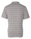 Atlanta Falcons Cutter & Buck Forge Epic Confidence Recycled Heathered Stripe Stretch Mens Polo Polished Medium Gray Mannequin Back Thumbnail Image