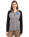 Kentucky Wildcats Alumni Cutter & Buck Forge Tonal Stripe Stretch Half Zip Womens Top Black Front Thumbnail Image