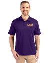 LSU Tigers Alumni Cutter & Buck Forge Stretch Mens Big and Tall Polo College Purple Front Thumbnail Image