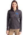Kentucky Wildcats Cutter & Buck Traverse Stretch Eco Camo Print Quarter Zip Womens Pullover Black Front Thumbnail Image