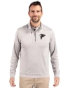 View image 7: Atlanta Falcons Cutter & Buck Stealth Heathered Mens Quarter Zip Polished Medium Gray Front