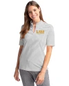 LSU Tigers Alumni Cutter & Buck Virtue Eco Pique Stripe Recycled Womens Top Polished Medium Gray Front Thumbnail Image