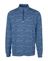 Penn State Nittany Lions Alumni Cutter & Buck Traverse Stretch Eco Camo Print Quarter Zip Mens Big and Tall Pullover Navy Blue Mannequin Thumbnail Image