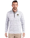 Missouri Tigers Alumni Cutter & Buck Traverse Stretch Eco Camo Print Quarter Zip Mens Big and Tall Pullover Charcoal Front Thumbnail Image