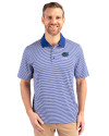 Florida Gators Alumni Cutter & Buck Forge Tonal Stripe Stretch Mens Big and Tall Polo Tour Blue Front Thumbnail Image