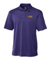 LSU Tigers Alumni Cutter & Buck CB Drytec Genre Textured Solid Mens Big and Tall Polo College Purple Mannequin Thumbnail Image