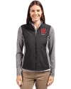 Nebraska Cornhuskers Alumni Cutter & Buck Stealth Hybrid Quilted Womens Full Zip Windbreaker Jacket Black Front Thumbnail Image