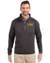 LSU Tigers Alumni Cutter & Buck Mainsail Sweater-Knit Mens Big and Tall Half Zip Pullover Jacket Charcoal Heather Front Thumbnail Image